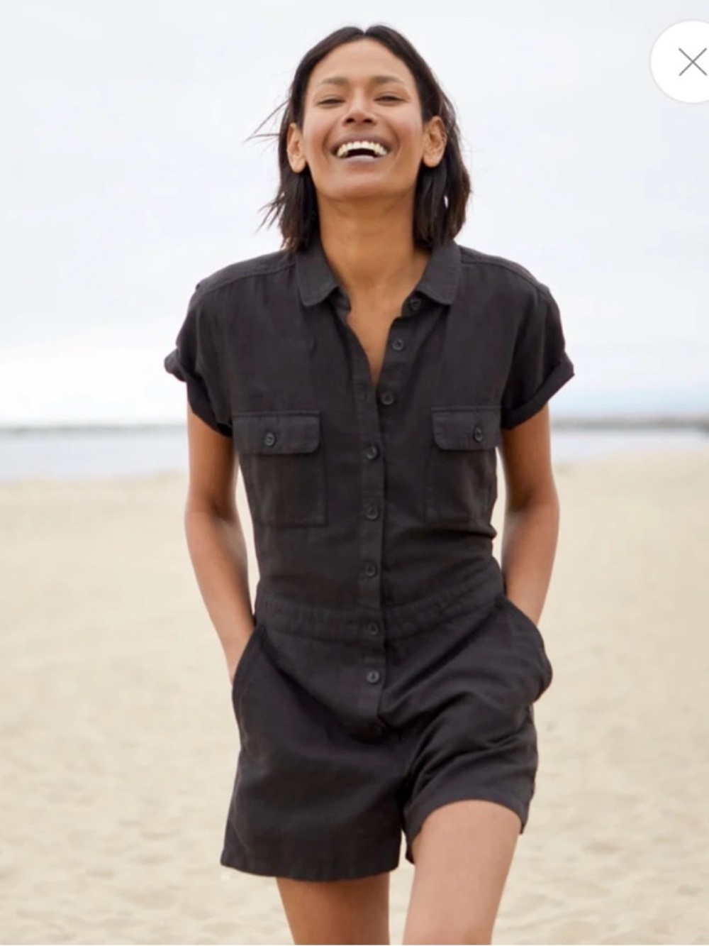 Outerknown Black S.E.A. Suit Shortall / Romper